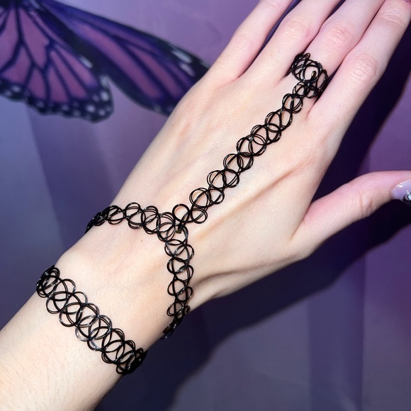 y2k goth/emo tattoo choker necklaces and bracelets - Picture 2 of 3